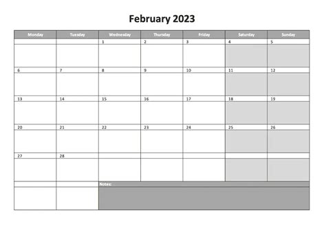 2023 Calendar Excel Template